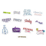 50PCS BOOM Slogan Word Style Waterproof Stickers Decals for Luggage Laptop Water Bottles