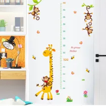 Animal Giraffe Height Stickers Children's Room Kindergarten Classroom Layout Decorative Wall Stickers