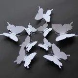 12PCS Pure Color Butterfly Wall Stickers Door Room Magnetic Decorative