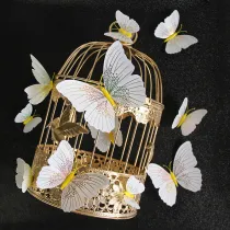 12PCS Double-Deck Ambilight Butterfly Wall Stickers Door Room Magnetic Decorative