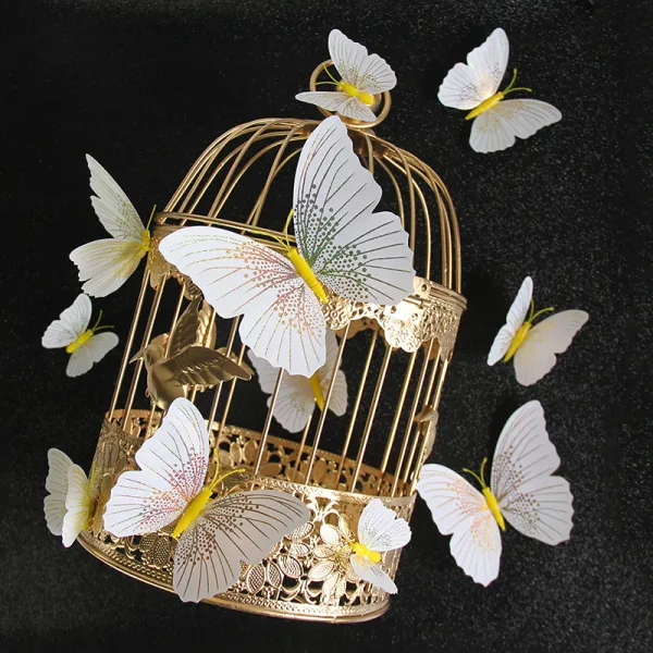 12PCS Double-Deck Ambilight Butterfly Wall Stickers Door Room Magnetic Decorative