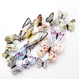 12PCS Double-Deck Simulation Butterfly Wall Stickers Door Room Magnetic Decorative