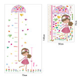 Animal Little Girl Hearts Flowers Height Stickers Children's Room Kindergarten Classroom Layout Decorative Wall Stickers