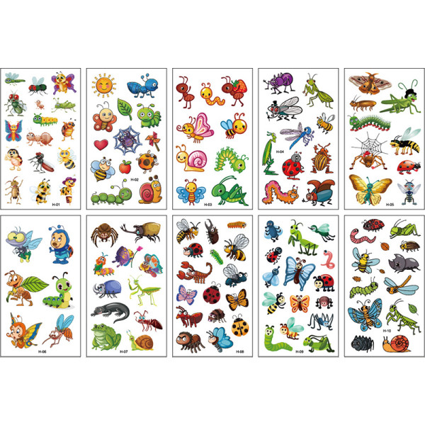 10 Sheets Dinosaurs Insects Oceans Animals Birthday Party Supplies Art ...