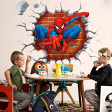 3D Cartoon Spider-Man Door Room Waterproof Decorative Wall Stickers