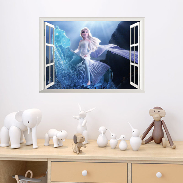 Disney Frozen Elsa Princess Door Room Waterproof Decorative Wall Stickers