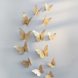 12PCS Single-Deck Hollow Out Butterfly Wall Stickers Door Room Magnetic Decorative