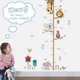 Animal Elephant Lion Height Stickers Door Room Waterproof Decorative Wall Stickers