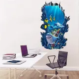 3D Undersea World Shark Door Room Waterproof Decorative Wall Stickers
