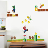 2 Sheets Super Mario Door Room Waterproof Decorative Wall Stickers