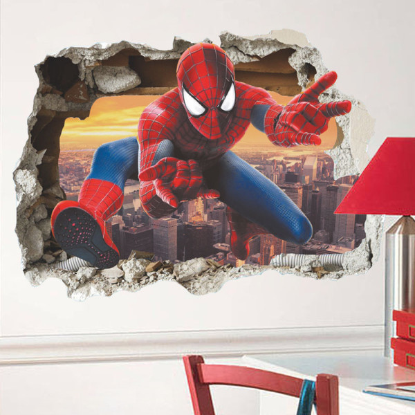 3D Spider Man Door Room Waterproof Decorative Wall Stickers
