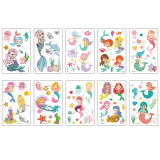 10 Sheets Unicorns Mermaids Butterflies Flamingos Party Supplies Art Temporary Tattoos for Kids Girl