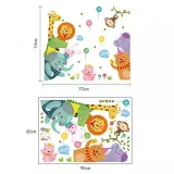 Animal Lion Giraffe Height Stickers Children's Room Kindergarten Classroom Layout Decorative Wall Stickers