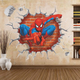 3D Cartoon Spider-Man Door Room Waterproof Decorative Wall Stickers