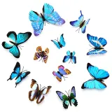12PCS Single-Deck Simulation Butterfly Wall Stickers Door Room Magnetic Decorative