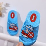 Toddlers Kids Cartoon Captain America Spider Man Flat Beach Hole Shoes Summer Slippers