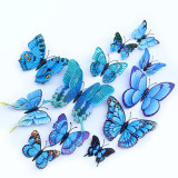 12PCS Double-Deck Simulation Butterfly Wall Stickers Door Room Magnetic Decorative