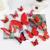 12PCS Single-Deck Butterfly Wall Stickers Door Room Magnetic Decorative