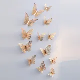12PCS Single-Deck Hollow Out Butterfly Wall Stickers Door Room Magnetic Decorative