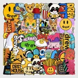 50PCS Emoji Expression Waterproof Stickers Decals for Luggage Laptop Water Bottles