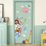 Animal Elephant Giraffe Lion Balloons Door Stickers Children's Room Kindergarten Classroom Waterproof Decorative Wall Stickers