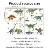 4 Sheets Dinosaur Door Room Waterproof Decorative Wall Stickers