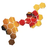 12PCS Geometry Hexagon Door Room Acrylic Decorative Mirror Wall Stickers