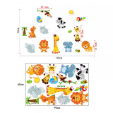 Animal Lion Giraffe Height Stickers Children's Room Kindergarten Classroom Layout Decorative Wall Stickers