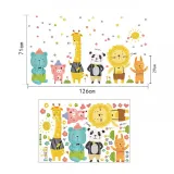 Animal Lion Giraffe Height Stickers Children's Room Kindergarten Classroom Layout Decorative Wall Stickers