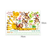 Animal Giraffe Height Stickers Children's Room Kindergarten Classroom Layout Decorative Wall Stickers