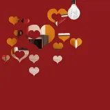 16PCS Geometry Hollow Out Heart-Shaped Door Room Acrylic Decorative Mirror Wall Stickers