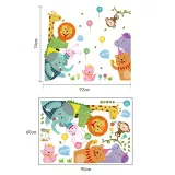Animal Lion Giraffe Height Stickers Children's Room Kindergarten Classroom Layout Decorative Wall Stickers