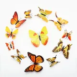 12PCS Single-Deck Simulation Butterfly Wall Stickers Door Room Magnetic Decorative