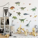 4 Sheets Dinosaur Door Room Waterproof Decorative Wall Stickers