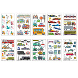 10 Sheets Robots Rockets Vehicles Party Supplies Art Temporary Tattoos for Kids