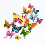 12PCS Double-Deck Simulation Butterfly Wall Stickers Door Room Magnetic Decorative