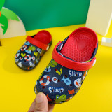 Toddlers Kids Cartoon Dinosaur Swimming Circle Flat Beach Summer Slippers Sandals