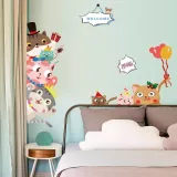 Animal Cats Door Stickers Children's Room Kindergarten Classroom Waterproof Decorative Wall Stickers