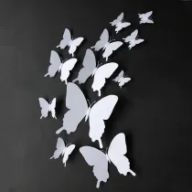 12PCS Pure Color Butterfly Wall Stickers Door Room Magnetic Decorative