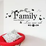 Famliy Butterfly Flower Door Room Waterproof Decorative Wall Stickers