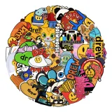50PCS Emoji Expression Waterproof Stickers Decals for Luggage Laptop Water Bottles