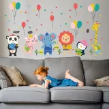 Animal Lion Giraffe Height Stickers Children's Room Kindergarten Classroom Layout Decorative Wall Stickers