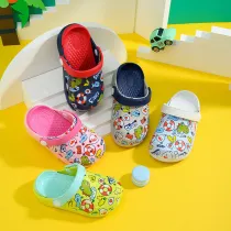 Toddlers Kids Cartoon Dinosaur Swimming Circle Flat Beach Summer Slippers Sandals