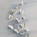 12PCS Single-Deck Hollow Out Butterfly Wall Stickers Door Room Magnetic Decorative