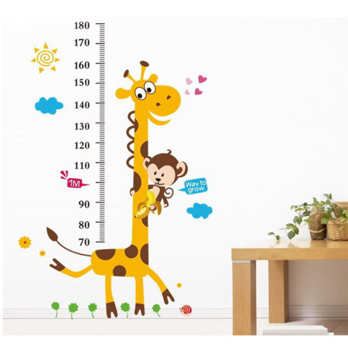 Giraffe Height Stickers Door Room Waterproof Decorative Wall Stickers