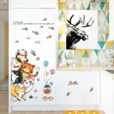 Animal Cats Door Stickers Children's Room Kindergarten Classroom Waterproof Decorative Wall Stickers