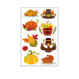10 Sheets Thanksgiving Day Party Supplies Art Temporary Tattoos for Kids