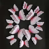 12PCS Double-Deck Ambilight Butterfly Wall Stickers Door Room Magnetic Decorative