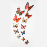 12PCS Single-Deck Simulation Butterfly Wall Stickers Door Room Magnetic Decorative