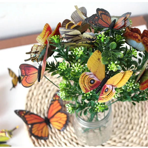 12PCS Single-Deck Simulation Butterfly Wall Stickers Door Room Magnetic Decorative